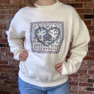 •Vintage• Granny Quilt Style Crewneck Sweater